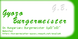 gyozo burgermeister business card